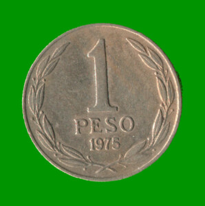 MONEDA DE CHILE 1 PESO,  AÑO 1975, ESTADO USADA.-