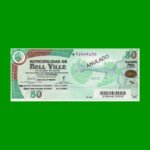 BONO MUNICIPALIDAD DE BELL VILLE $50,00, SERIE B, AÑO 2010/2011, ESTADO EXCELENTE.-