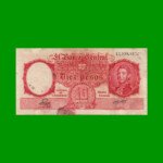 MONEDA NACIONAL $10,00, BOT 1944, AÑO 1952, ESTADO MUY BUENO.-