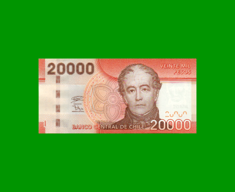 BILLETE DE CHILE $ 20.000,00, PICK NEW, AÑO 2020, ESTADO SIN CIRCULAR.-