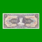 BILLETE DE BRASIL 50 CRUZEIROS RESELLADO 5 CTVOS, PICK 184b, AÑO 1967, ESTADO EXCELENTE.-