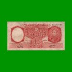MONEDA NACIONAL $10,00, BOT 1950, AÑO 1955, ESTADO BUENO.-