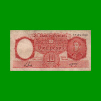 MONEDA NACIONAL $10,00, BOT 1950, AÑO 1955, ESTADO BUENO.-