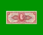 BILLETE DE BRASIL 100 CRUZEIROS RESELLADO 10 CTVOS, PICK 185a, AÑO 1966, ESTADO MUY BUENO+ .-