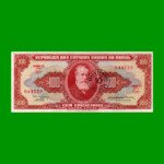 BILLETE DE BRASIL 100 CRUZEIROS RESELLADO 10 CTVOS, PICK 185a, AÑO 1966, ESTADO EXCELENTE.-