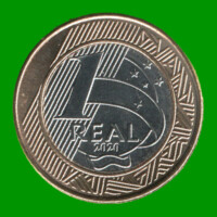 MONEDA DE BRASIL 1 REAL BIMETALICA, AÑO 2020, ESTADO NUEVA.-