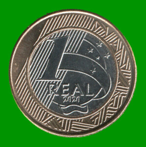 MONEDA DE BRASIL 1 REAL BIMETALICA, AÑO 2020, ESTADO NUEVA.-