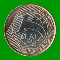 MONEDA DE BRASIL 1 REAL BIMETALICA, AÑO 2021, ESTADO NUEVA.-