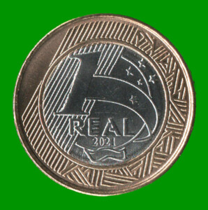 MONEDA DE BRASIL 1 REAL BIMETALICA, AÑO 2021, ESTADO NUEVA.-
