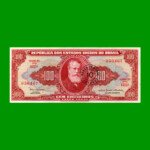 BILLETE DE BRASIL 100 CRUZEIROS RESELLADO 10 CTVOS, PICK 185b, AÑO 1967, ESTADO EXCELENTE+ .-