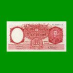 MONEDA NACIONAL $10,00, BOT 1961, AÑO 1958, ESTADO EXCELENTE.-