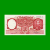 MONEDA NACIONAL $10,00, BOT 1961, AÑO 1958, ESTADO EXCELENTE.-