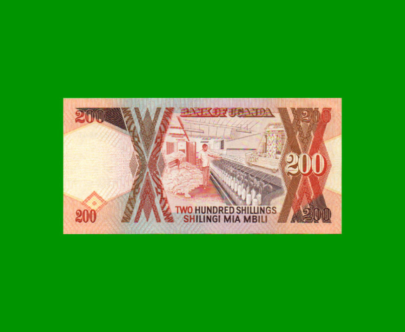 BILLETE DE UGANDA 200 SHILLINGS, PICK 32b, AÑO 1991, ESTADO SIN CIRCULAR.- - Imagen 2