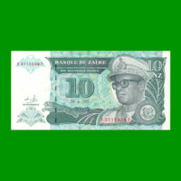 BILLETE DE ZAIRE 10 NUEVOS ZAIRE, PICK 55, AÑO 1993, ESTADO SIN CIRCULAR.-