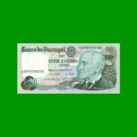 BILLETE DE PORTUGAL 20 ESCUDOS, PICK 176b, AÑO 1978, ESTADO SIN CIRCULAR.-