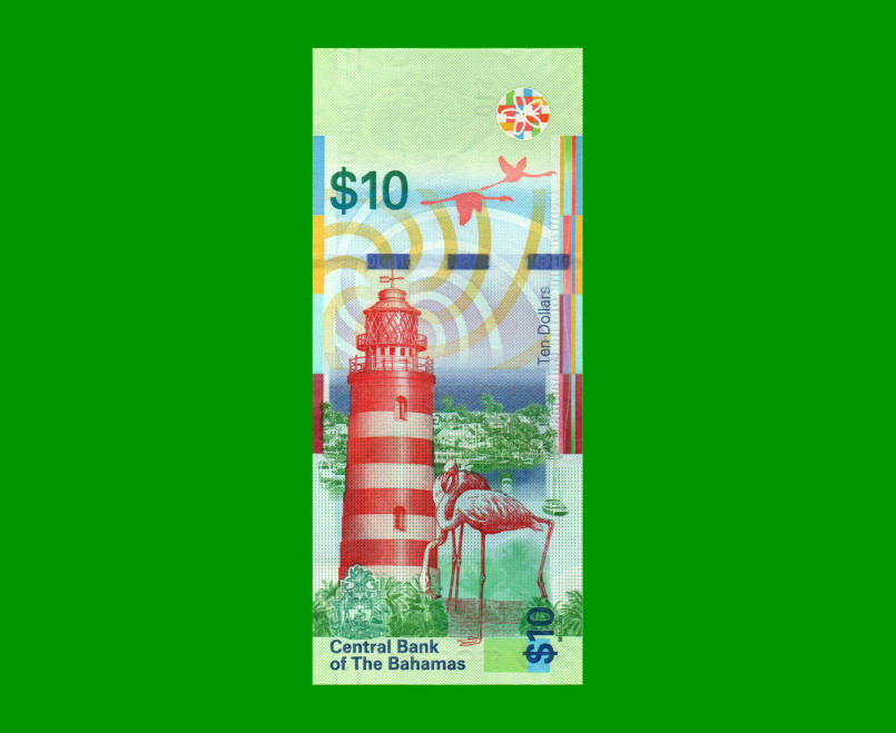 BILLETE DE BAHAMAS 10 DOLARES, PICK NEW, AÑO 2016, ESTADO SIN CIRCULAR.- - Imagen 2