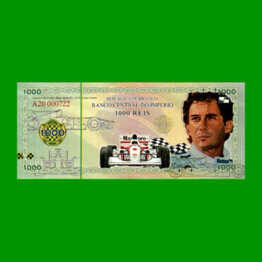 BILLETE DE BRASIL 1.000 REALES, FASCIMIL, POLYMERO, AÑO 2018, AYRTON SENNA FORMULA 1, ESTADO SIN CIRCULAR.-