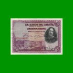 BILLETE DE ESPAÑA 50 PESETAS, PICK 75b, AÑO 1928, ESTADO EXCELENTE- .-