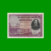 BILLETE DE ESPAÑA 50 PESETAS, PICK 75b, AÑO 1928, ESTADO EXCELENTE- .-