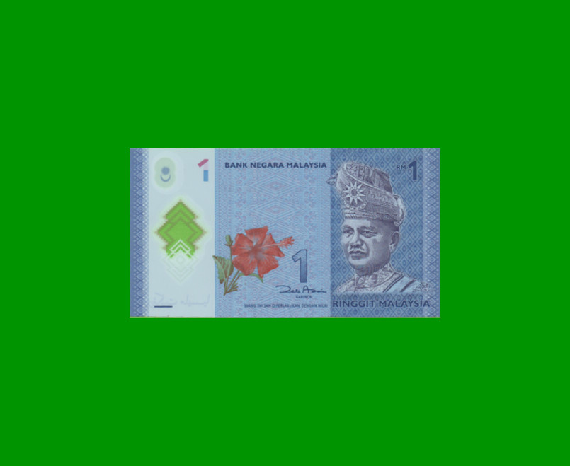 BILLETE DE MALASIA 1 RINGGIT, POLYMERO, PICK 51a, ESTADO SIN CIRCULAR.-