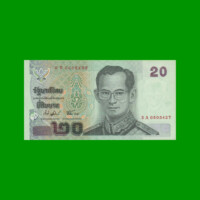 BILLETE DE THAILANDIA 20 BAHT, PICK 109, AÑO 2003, ESTADO SIN CIRCULAR.-