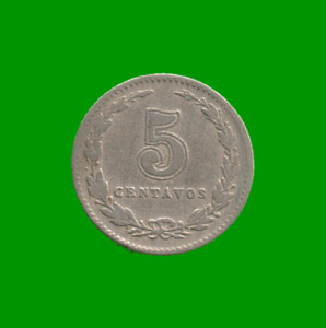 MONEDA DE ARGENTINA, M$N 2DA CIRCULACION, 0,05 CTVOS, AÑO 1919, ESTADO USADA.-