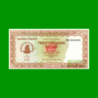 BILLETE DE ZIMBABWE 20.000 DOLARES, PICK 23f, ESTADO SIN CIRCULAR.-