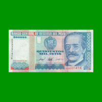 BILLETE DE PERU 500.000 INTIS, PICK 147, AÑO 1989, ESTADO SIN CIRCULAR.-