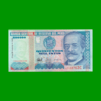 BILLETE DE PERU 500.000 INTIS, PICK 146, AÑO 1988, ESTADO EXCELENTE.-