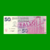 BONO DE CORDOBA $ 50,00, FALSO DE LA EPOCA, AÑO 2001, ESTADO MUY BUENO.-