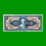 BILLETE DE BRASIL 1.000 CRUZEIROS RESELLADO 1 CRUZEIRO NOVO, PICK 187b, AÑO 1967, ESTADO EXCELENTE+ .-