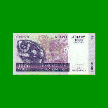 BILLETE DE MADAGASCAR 1.000 ARIARY, PICK 89b, AÑO 2004, ESTADO SIN CIRCULAR.-