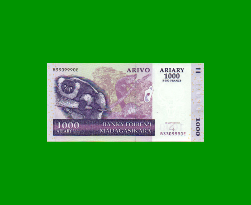 BILLETE DE MADAGASCAR 1.000 ARIARY, PICK 89b, AÑO 2004, ESTADO SIN CIRCULAR.-