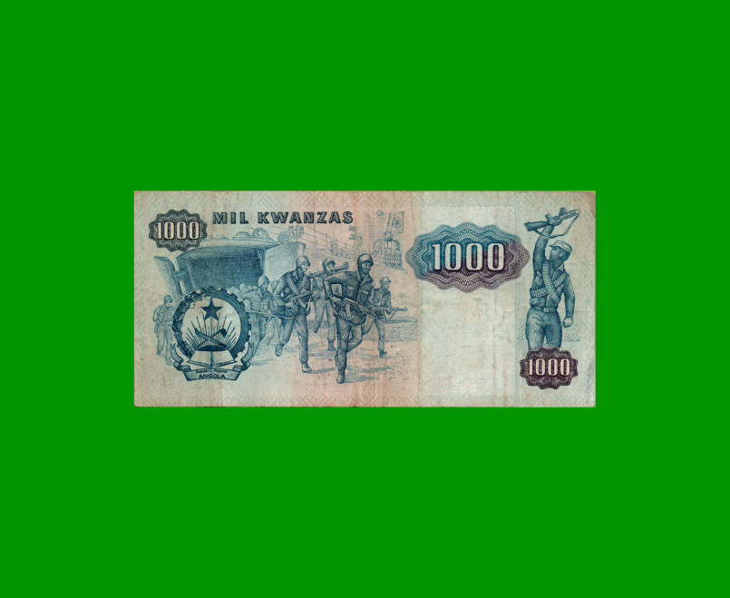 BILLETE DE ANGOLA 1.000 KWANZAS, PICK 121a, AÑO 1984, ESTADO MUY BUENO- .- - Imagen 2