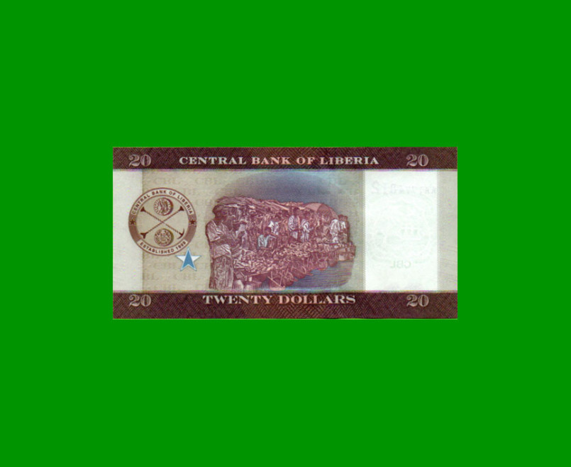 BILLETE DE LIBERIA 20 DOLARES, PICK 33, AÑO 2016, ESTADO SIN CIRCULAR.- - Imagen 2