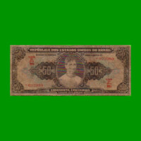 BILLETE DE BRASIL 50 CRUZEIROS, PICK 145, AÑO 1949, ESTADO BUENO.-