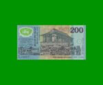 BILLETE DE SRI LANKA 200 RUPIAS, POLYMERO CONMEMORATIVO, PICK 114b, ESTADO SIN CIRCULAR.-