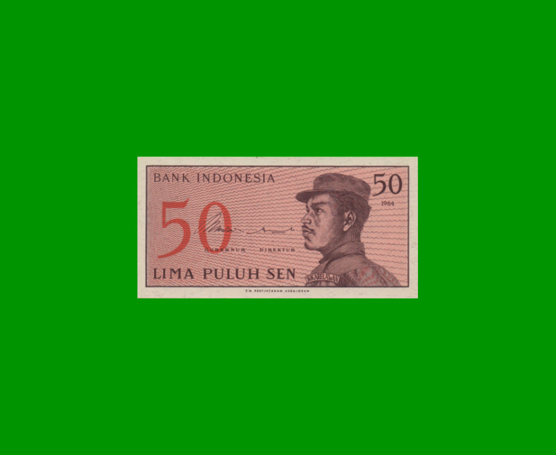 BILLETE DE INDONESIA 50 SEN, PICK 94, AÑO 1964, ESTADO SIN CIRCULAR.-