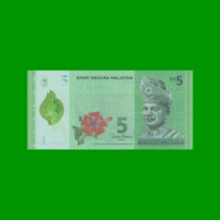 BILLETE DE MALASIA 5 RINGGIT, POLYMERO, PICK 52a, ESTADO SIN CIRCULAR.-