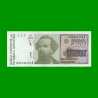 REPOSICION BILLETE DE 500 AUSTRALES, BOT 2850, ESTADO EXCELENTE+ .-