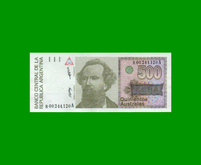 REPOSICION BILLETE DE 500 AUSTRALES, BOT 2850, ESTADO EXCELENTE+ .-