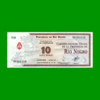 BONO DE RIO NEGRO $ 10,00, EC 394, AÑO 1995, ESTADO EXCELENTE.-