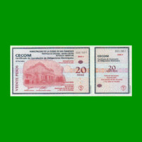 BONO MUNICIPALIDAD DE SAN FRANCISCO $ 20,00, AÑO 2000, SERIE C, ESTADO SIN CIRCULAR.-