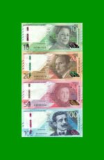 SERIE DE 4 BILLETES DE PERU 10, 20, 50 Y 100 SOLES, PICK NEW, AÑO 2019, ESTADO SIN CIRCULAR.-