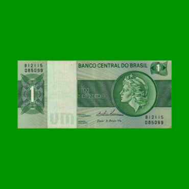 BILLETE DE BRASIL 1 CRUZEIRO, PICK 191Ab, AÑO 1975, ESTADO EXCELENTE- .-