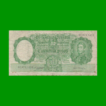 MONEDA NACIONAL $50,00, BOT 1993, AÑO 1957, ESTADO BUENO.-