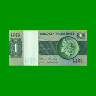 BILLETE DE BRASIL 1 CRUZEIRO, PICK 191Ac, AÑO 1980, ESTADO SIN CIRCULAR.-