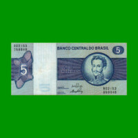 BILLETE DE BRASIL 5 CRUZEIROS, PICK 192b, AÑO 1973, ESTADO EXCELENTE- .-