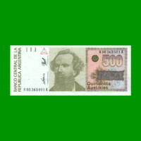 REPOSICION BILLETE DE 500 AUSTRALES, BOT 2852, ESTADO EXCELENTE+ .-
