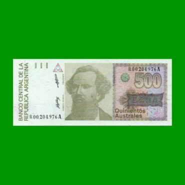 REPOSICION BILLETE DE 500 AUSTRALES, BOT 2850, ESTADO SIN CIRCULAR.-